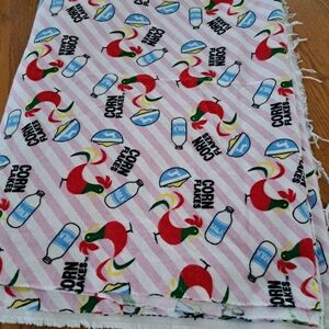 Peter Alexander Pink Striped Novelty Corn Flakes Flannel Fabric (41 X 82)